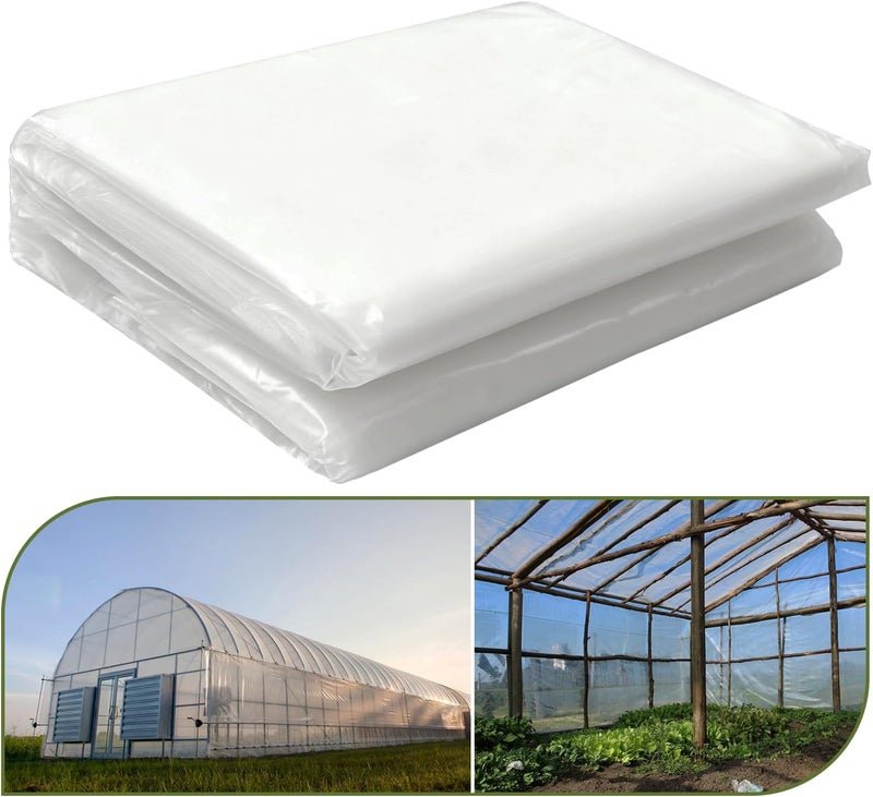chicarry 6 mil Greenhouse Plastic Sheeting, Clear Greenhouse Film, UV Resistant Thickened Plastic Sheeting Heavy Duty, Polyethylene Green House Plastic Cover(16 x 20ft) - Image 1